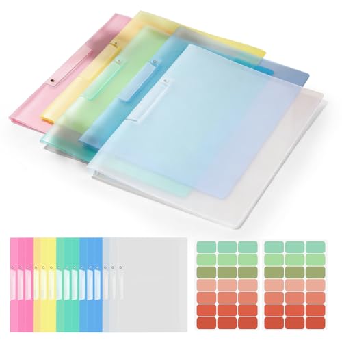 Umllpet Schnellhefter A4 aus Kunststoff, Klemmmappe mit Etiketten, Ordnerschutz Transluzenter Schnellhefter Für Büro Schule Haushalt, 15 Stück