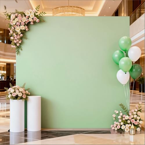 Arche de mariage en tissu vert sauge pour fond de photocall d'anniversaire
