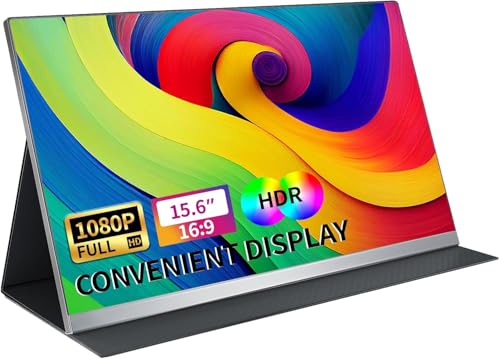 V2Com Portable Monitor 15.6" FHD 1080P Screen IPS 1920×1080 ...