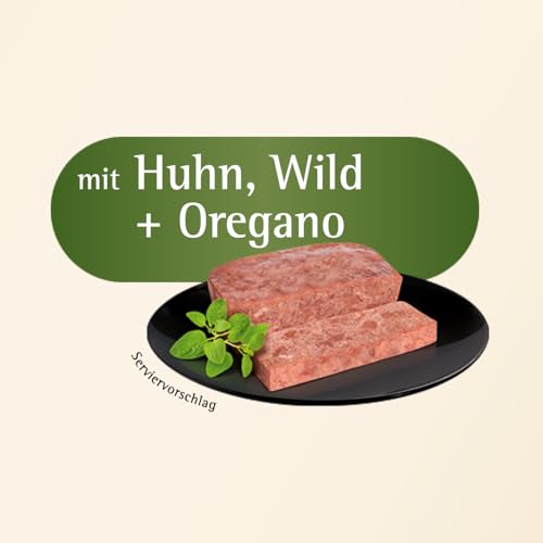 animonda Vom Feinsten Mini Senior Hundefutter nass mit Huhn + Wild und Oregano (32 x 100 g), getreidefreies Senior Nassfutter ohne Zucker und Soja für kleine Hunderassen