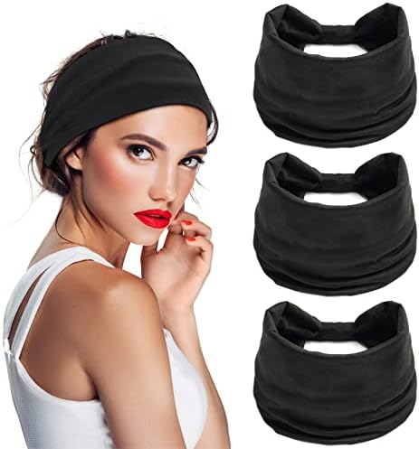 Boho Wide Women Stretch Headband Turban Sport Yoga Knotted Hair Band Head Wrap E - Foto 12