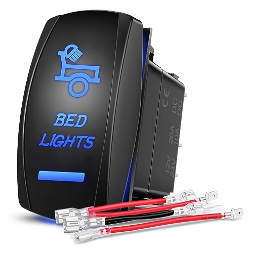 Nilight Bed Lights Rocker Switch Led Light Bar 5 Pin Laser On Off SPST switches 20A/12V 10A/24V for Truck Pickup Rock Cars Boats Cargo Camper Van RVs by Nilight - Used condition - US$6.00