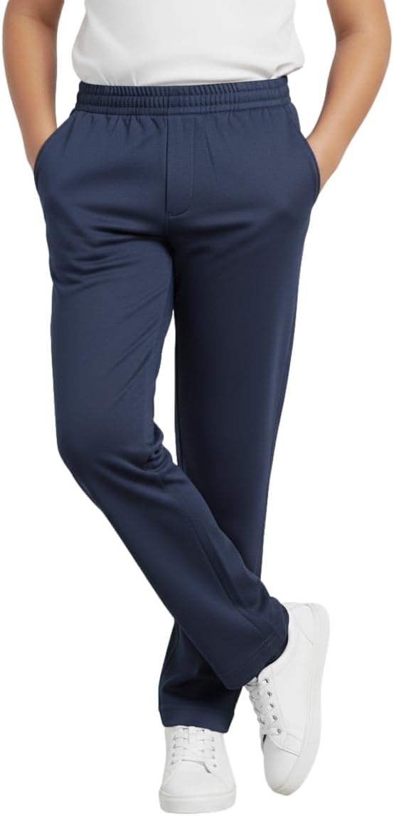 unik Boys Uniform Pull-On Pants, Elastic Waist Trousers, Kids Comfort Twill Pants, Check Size Chart for Best Fit - Image 2