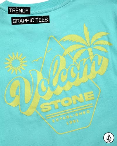 Image of Volcom Girls Shirts - Casual Crewneck Short Sleeve Graphic Tee Trendy Tops - Breathable Girls Summer Clothes