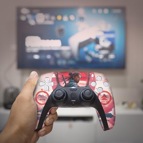 Image of Ghost of Tshushiima Custom PS-5 Controller Wireless compatible with Play-Station 5 Console by BCB Controllers | Proudly Customized in USA with Permanent HYDRO-DIP Printing (NOT JUST A SKIN).