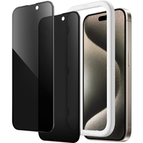 JETech iPhone15ProMax 6.7C`i15 Pro Maxjp vCoV[tXN[یtB KXtB `h~ KXtB  KChgt P[XɊȂ 2Zbg