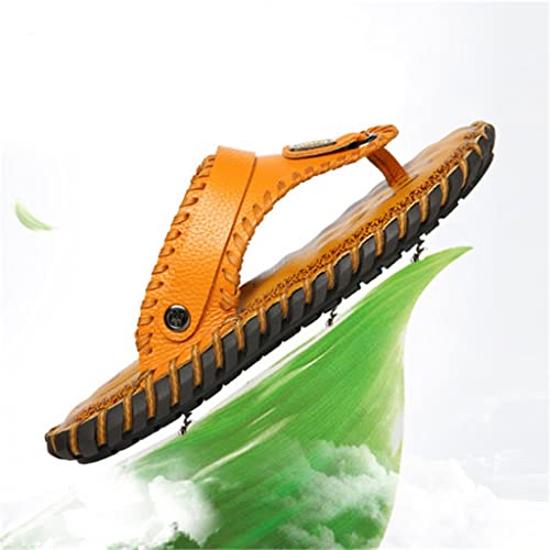 Men's Sandals Leather Cowhide Fashion Youth Flip-Flop Men's Slippers Men's Sandals Leather Sandals(41)3