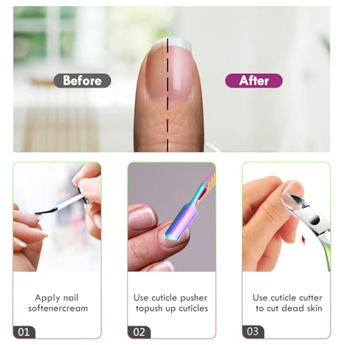 XUNXMAS Cuticle Trimmer Cuticle Remover with Cuticle Pusher, XUNXMAS Professional Stainless Steel Durable Pedicure Manicure Tools Cutter Nipper Scissor Clipper for Fingernails and Toenails Dead Skin