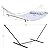 ANAGOO Double Hammock with Stand for Outdoor, Heavy Duty Portable Hammock with Adjustable Steel Stand for Patio, Garden, Beach, Backyard - Includes Carrying Bag,White Grey