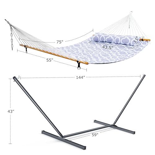 Image of ANAGOO Double Hammock with Stand 500lbs Heavy Duty Outdoor Two Person Round