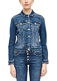 gewaschene Optik Q/S designed by - s.Oliver Damen Jeansjacke mit Wascheffekt blue stretched den L