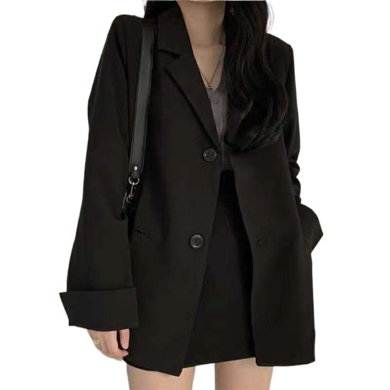 Blazer décontracté pour femmes coupe ample et boutons veste style mi-saison