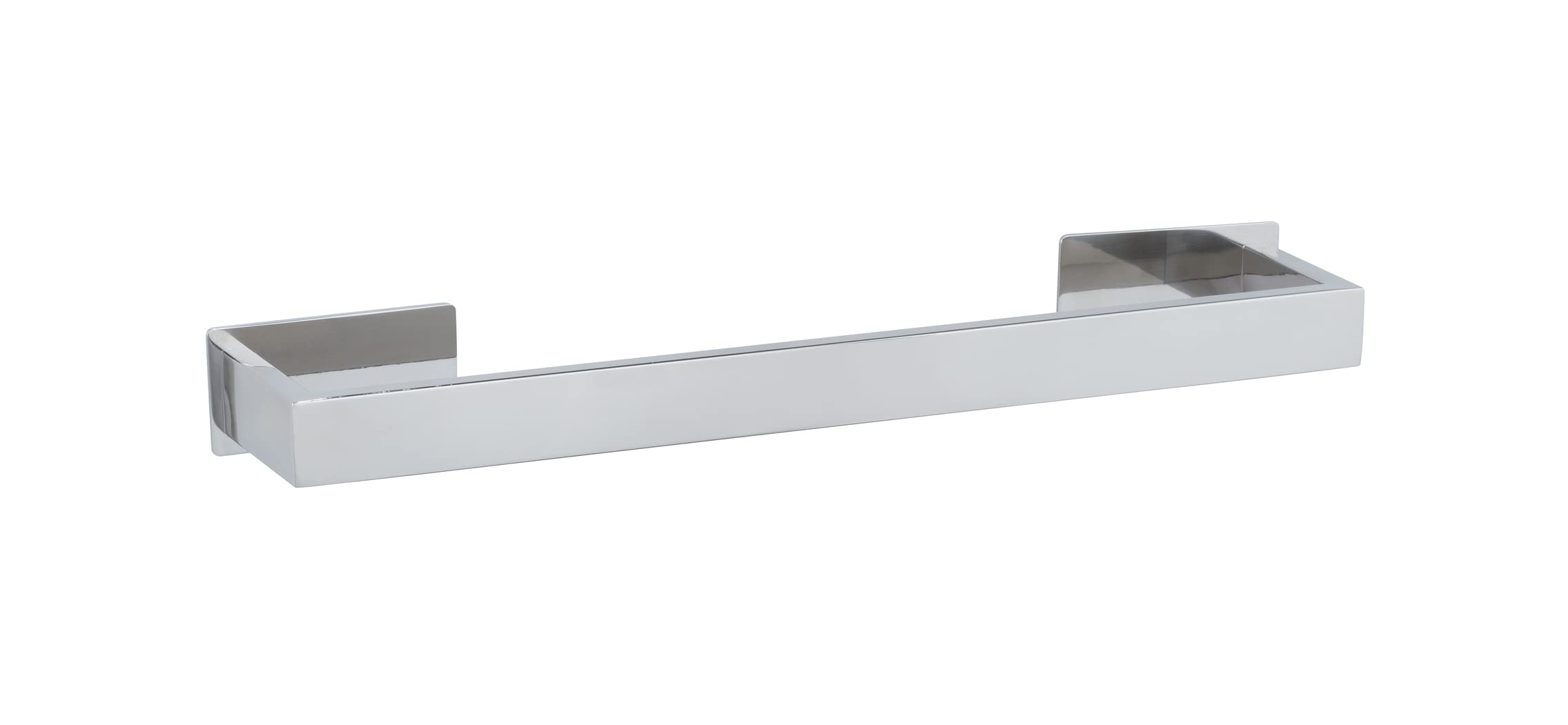 WENKO Turbo-Loc® Badetuchstange UNO Genova Shine 40 cm, Handtuchstange aus Edelstahl für Badetücher oder Handtücher, Befestigen ohne Bohren, rostfrei, (B x H x T): 41 x 4,4 x 7,6 cm, Glänzend