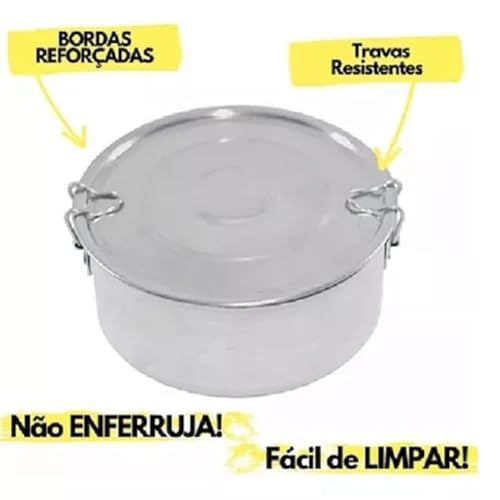 Marmita Redonda Alta Alumínio Polida Nº18 Com Trava Almaço e Jantar