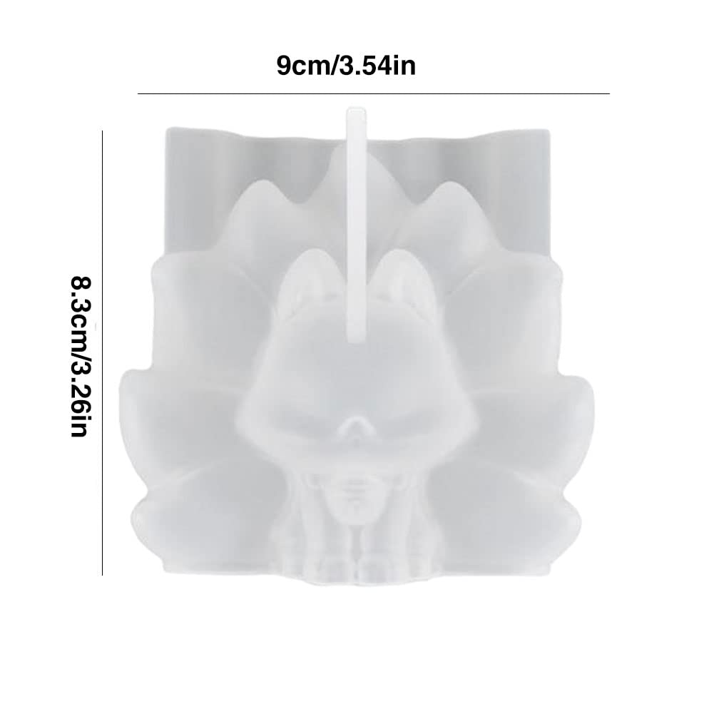 Świeca, foremki na świece żywica silikonowa forma do wyrobu świec 9 ogoniasty lis epoksydowa 3d żywica epoksydowa odlewanie geometryczne formy Diy rzemiosło do dekoracji stołu