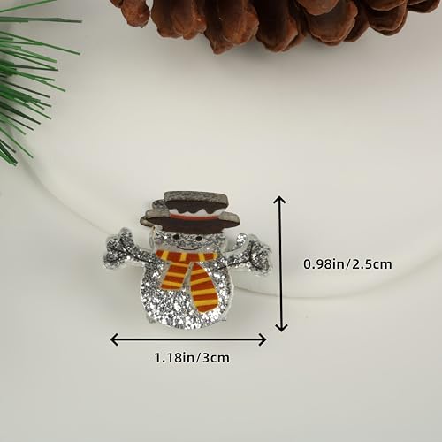 10 piezas mini clip de uñas navideñas para mujer con diseños de árbol de navidad, guantes, hombre de jengibre, muñeco de nieve y Santa Claus - accesorios de pelo para fiestas y regalos para niñas miniatura 4