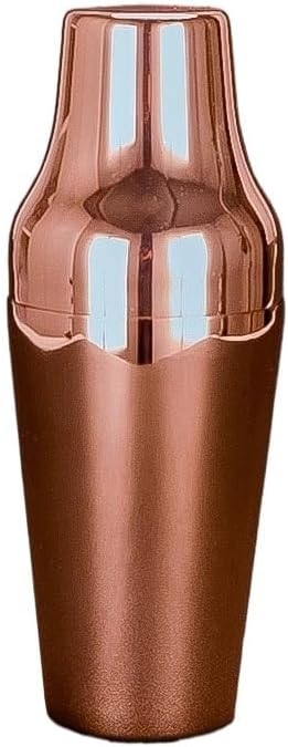650ml Professional Stainless Steel Boston Cocktail Shaker Set, 3pcs Bar Tool With Built-in Strainer For Bartending(Copper 650ml)