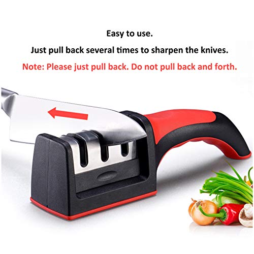 Micpang Knife Sharpener 3 Stage Knife Sharpening Tool For Dull Steel, Paring, Chefs And Pocket Knives To Repair, Restore And Polish Blades #TOP4