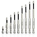 Xanadued 9 Pack High Magnetic Screwdriver Drill Bit Set, k5 Anti Slip bit, Electric Precision Screwdriver Set, 25 50 65 70 75 90 100 120 150mm