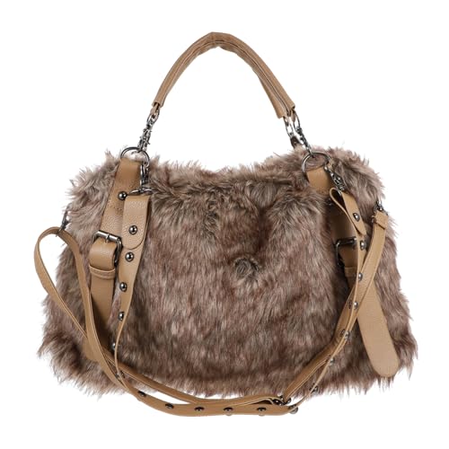 Sac bandoulière peluche grande capacité sac à main femme voyage pochette