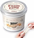 The Foamory Moldable Cosplay Foam Clay (300g White) High Density Air Dry Clay, EVA Foam Sands Paints Easily, Non-Toxic and Safe for Crafts