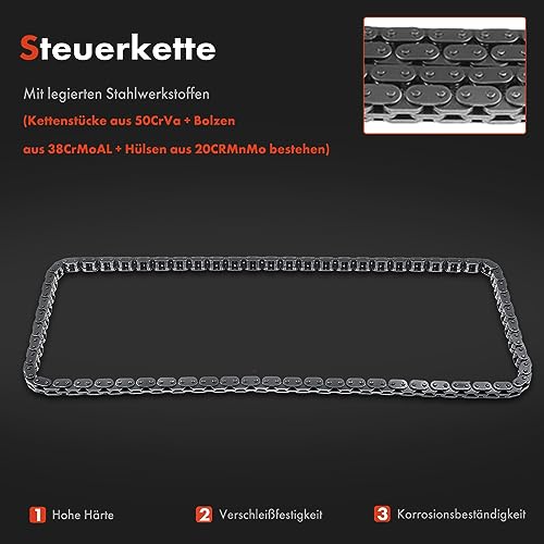 Steuerkettensatz für Cordoba Ibiza III/IV Fabia II Rapid Roomster Polo 1.2L Benzin 2007-2021 03C109158A