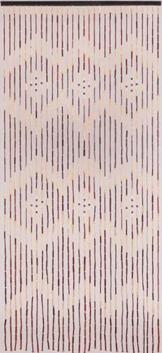 CONACORD Dekorationsvorhang aus Bambusstäben, Bunte Holzperlen und Fruchtkerne, 90 x 200 cm