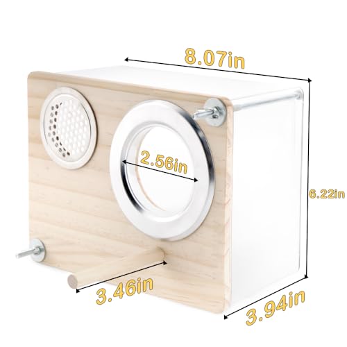 Image of VTurboWay Bird Nesting Box for Window Parakeet Transparent Breeding Box Cage Nest for Small Bird Parrot Parakeet Cockatiel Budgie Conure Lovebird Finch