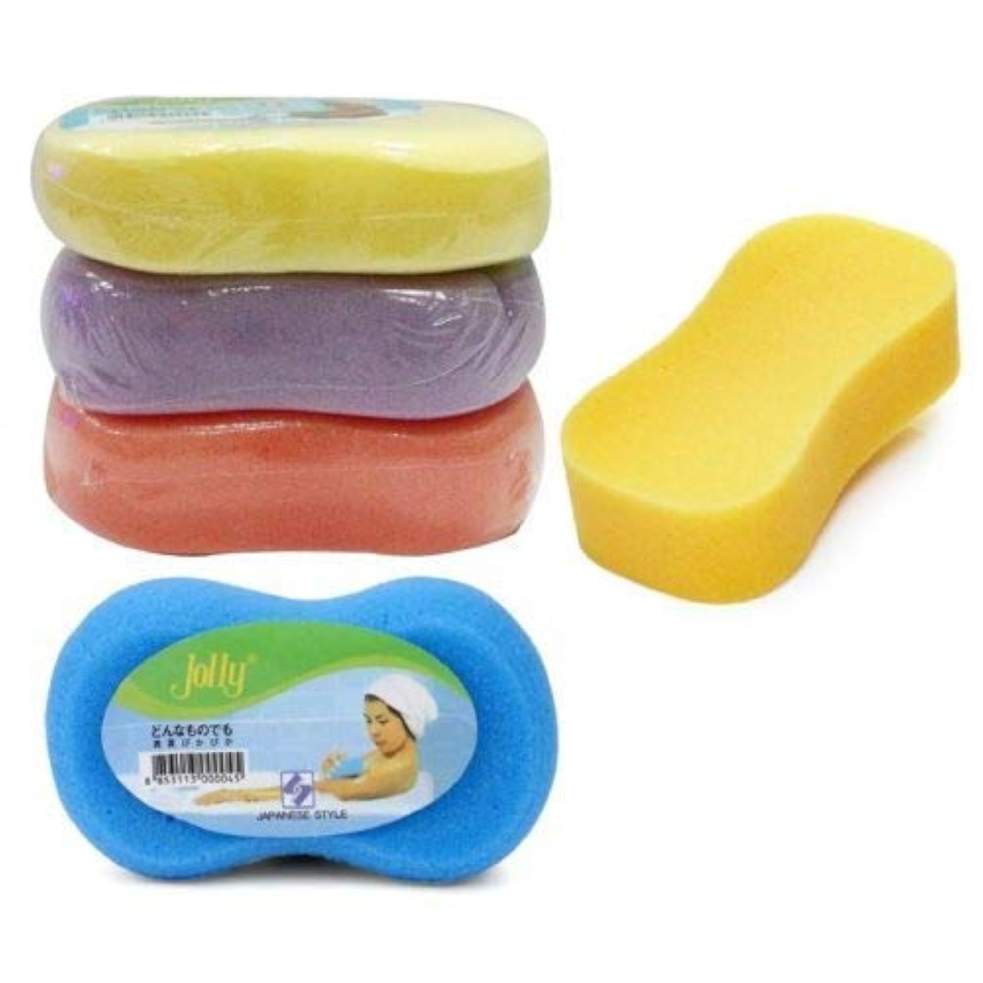 2 Pieces Bathing Sponges, Korean Body Scrub Sponge