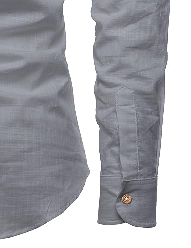 Image of Univibe Full Sleeve Chinese /Rounded /Mandarin Collar Pure Cotton Casual, Wedding, Party, Festival Stylish Short Length Slim fit Kurta Style Shirt for Men and Boys.