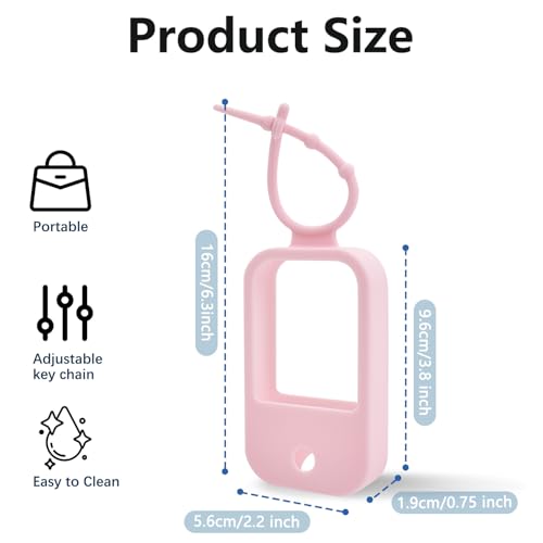 3Pcs Silicone Case Compatible with Touchland Hand Sanitizer Spray, Protective Case with Keychain for Power Mist and Glow Mist1 fl oz (30 ml),Travel Size Hand Sanitizer Spray Accessory4