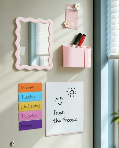 Image of Mymazn Locker Accessories Kit with Magnetic Locker Mirror Pink