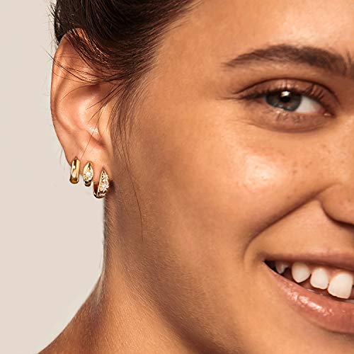MYEARS Women Earrings Gold Huggie Hoop 14K Gold Plated Small Simple Hypoallergenic Everyday Jewelry - Lightning and Star3