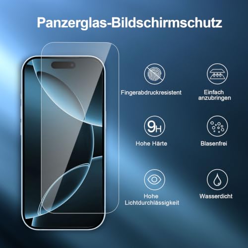 NEW'C für iPhone 18 Pro Max für Panzerglas Schutzfolie mit Montagehilfe – Ansicht 4