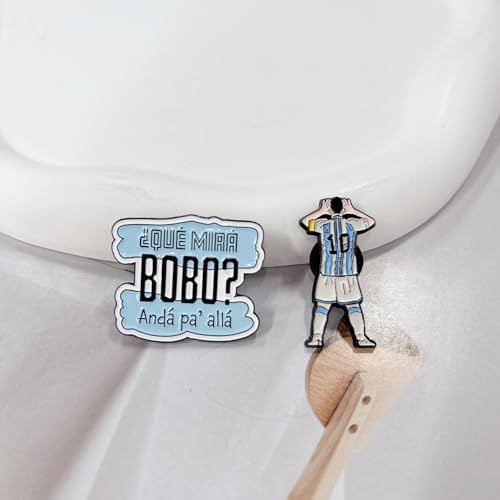 2pcs Creative Soccer Sport Player Brooch for Women Men Stylish Fashion Blue White Enamel Number 10 Jersey Pin Novelty Argentina Club Stars Lapel Pins Brooches Backpacks Jackets Badge Clothing Accessories by Cykdohy - Used condition - Image 4
