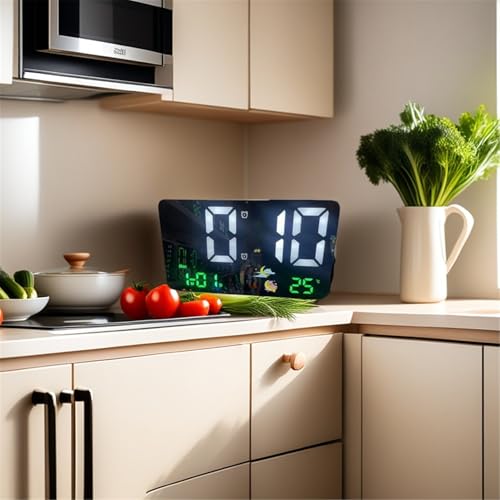 Reloj digital enchufable con temperatura constante contra fallos de pila 5