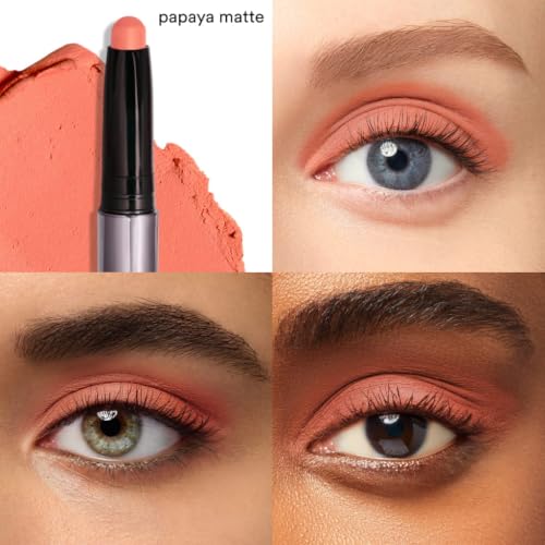 Image of Julep Eyeshadow 101 Cream-to-Powder Waterproof Eyeshadow Stick - Papaya Matte - Long-Lasting, Buildable, Crease-Proof, Cruelty Free, Matte Finish with Built-In Smudger