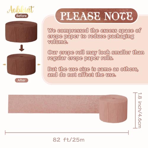 Image of AOBKIAT Brown Boho Themed Streamers Party Decorations,8 Rolls,Total 656ft | Retro Crepe Paper Streamers for Coffee Themed Party,Fall Wedding,Birthday,Baby Bridal Shower,Thanksgiving Day,Halloween