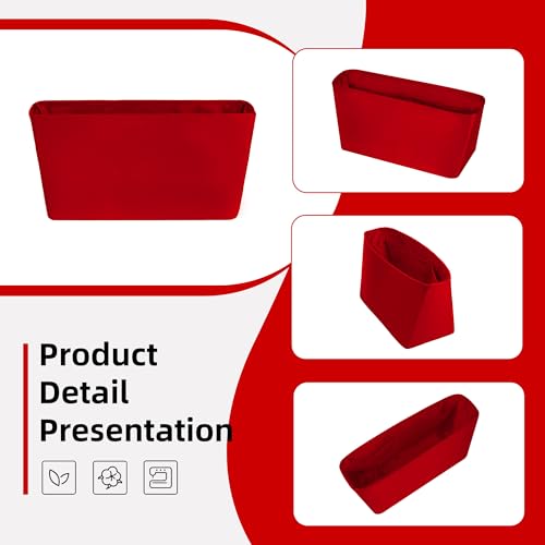 Image of DGAZ Purse Organizer Insert Fits Neverfullbag BB /PM /MM /GM,Silk Bag Organizer,Luxury Handbag & Tote Shaper(Rouge moyen,PM)
