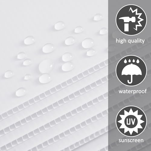 Image of Patelai 3 Pcs 24 x 36 Inches Corrugated Plastic Sheet Corrugated Poster Board 4mm Thick Waterproof Blank Board Sheets Plastic Yard Sign for Garage and Estate Sale, Indoor and Outdoor Use(White)