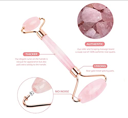 Face Roller Skin Care - Jade Roller Gua Sha Set, Rose Quartz Face Roller | Ultimate Facial Skin Care Products & Beauty Products Tools | Jade Facial Roller For Face And Eye Massager #TOP3