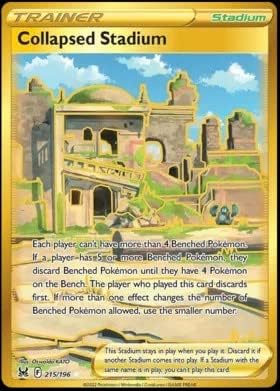 Miniatura 1 de Pokemon - Estadio colapsado - 215/196 Origen perdido - Lámina holográfica secreta de oro raro