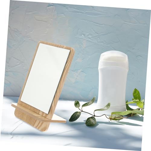 Ipetboom espejo de maquillaje de madera de mesa miniatura 3