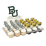 Desert Cactus Baylor University Cupcake Topper and Cake Toppers Set - BU Bears 25 Pcs Food Party Supplies, Tablecloth Decorations, Graduation and Game Day