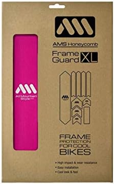 All Mountain Style AMSFG2BLWH Honeycomb High Impact Frame Guard Extra - Protects Your Bike from Scratches and dings, Magenta/White, X-Large
