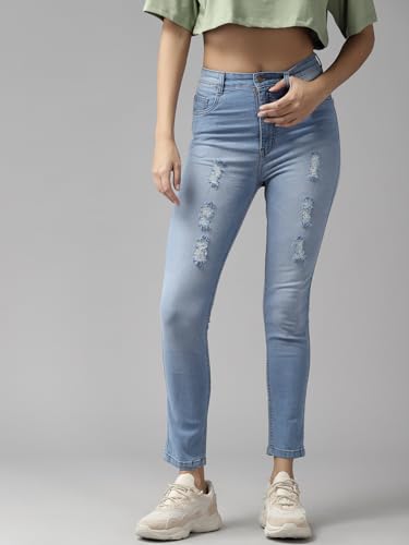 Image of GUTI Womens High Rise Crop Length Jeans()