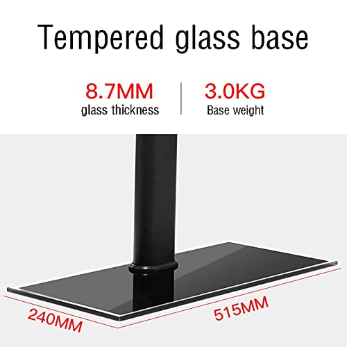 Support TV universel de table noir haut de gamme équipé d'une base avec triple protection solide