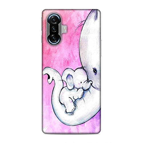 Image of Printed Mobile Back Hard Case Cover for Xiaomi Poco F3 GT | Cute Elephant, Baby Elephant, Mom's Love -2202