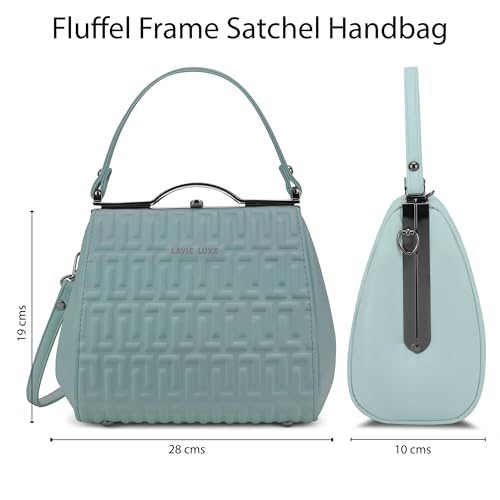 Image of Lavie Luxe Women's Fluffel Frame Satchel Handbag for Women | Satchel Bag for Work | Ladies purse | Stylish Shoulder Bag | Gift For Women