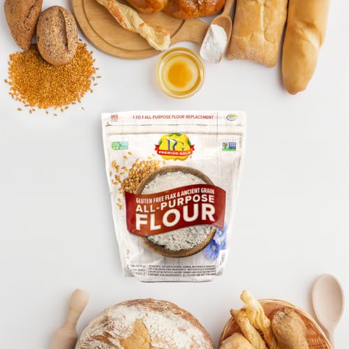 Premium Gold Gluten Free All Purpose Flour, 5 Pound, Gluten-Free, Non-GMO, Kosher, High In Fiber, Source of Omega-3, Plant-Based Protein, No Preservatives, No Additives, Ideal for Beverages, Baking &